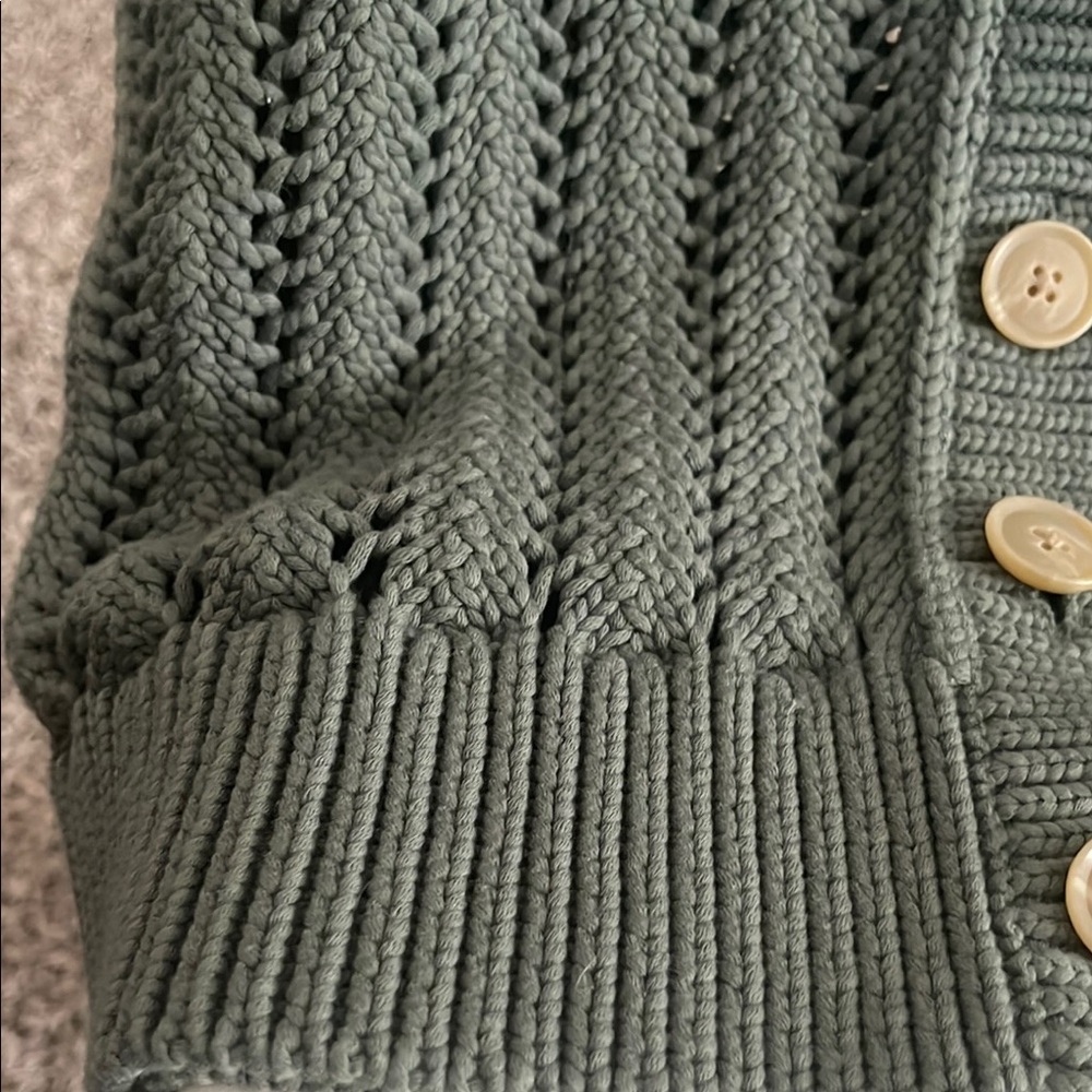 Cozy Olive Green Cardigan Sweater - Picture 14 of 15